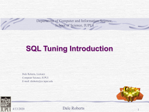 Introduction to SQL Tuning - Department of Computer and