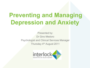 Managing Depression and Anxiety