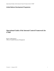 UNDP Operational Guide of the Internal Control Framework