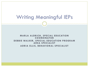 Writing Meaningful IEPs