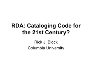 RDA - Columbia University