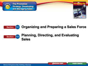 The Promotion Strategy: Developing and Managing Sales