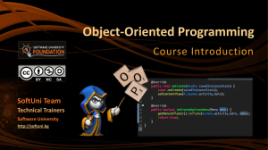OOP: Course Introduction