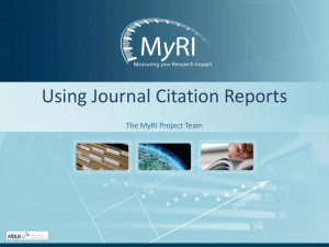 Using Journal Citation Reports
