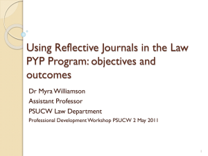 Using Reflective Journals in the Law PYP