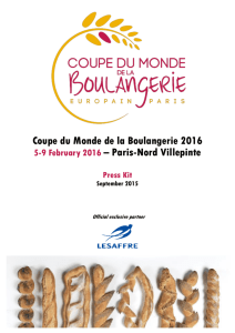 Dossier de Presse Coupe du Monde de la Boulangerie 2016