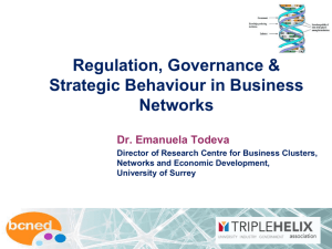 Regulation, Governance & Strategic Behaviour