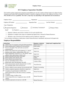 Employee Separation Checklist - Scottsdale Community College