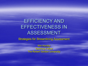efficiency and effectiveness in assessment