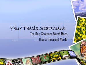 Your Thesis Statement: