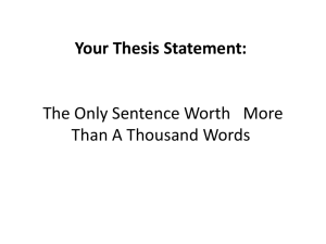 Your Thesis Statement