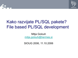 Kako razvijate PL/SQL pakete