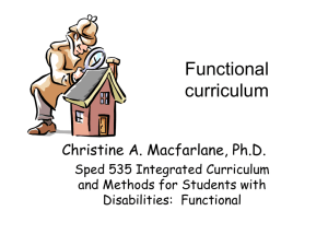 Functional curriculum - Early Learning Community
