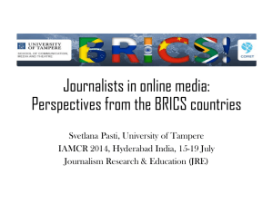 Towards a Typology of the *BRICS Journalists*