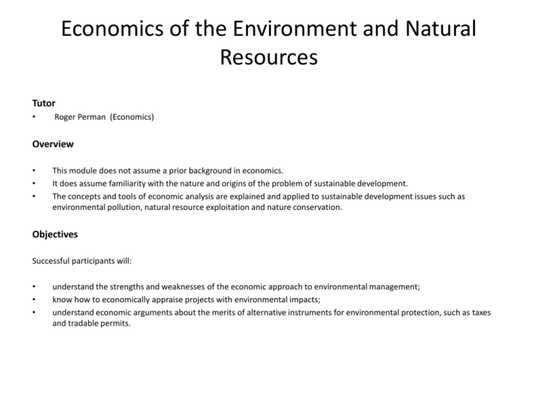 economics natural resources essay