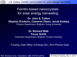 JS Colton, Ferritin nanocrystals for solar energy harvesting