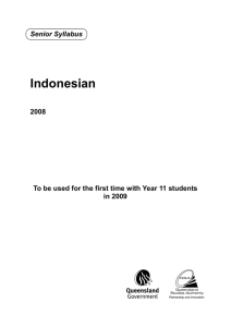 Indonesian - Queensland Curriculum and Assessment Authority