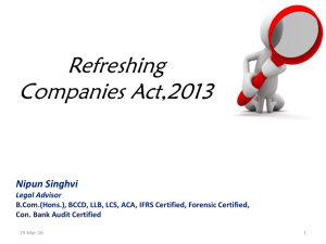 Refreshing Companies Act,2013