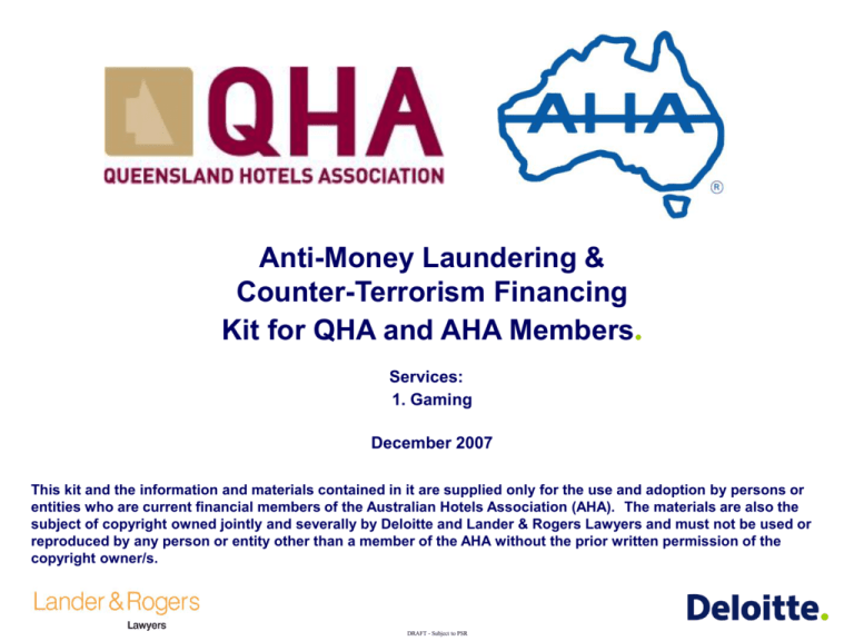 AHA Risk Assessment Queensland Hotels Association