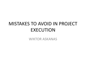 mistakes to avoid in project execution