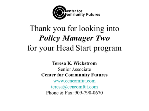Policy Manager Two - Center for Community Futures