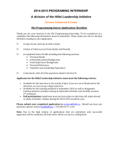 HLI - Programming internship Application 2014-2015