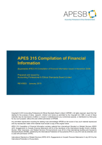 APES 315 Compilation of Financial Information