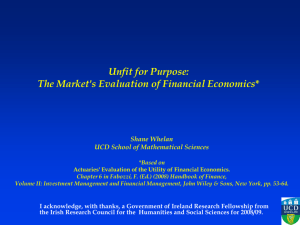 Unfit For Purpose - The Markets Evaluation of Financial