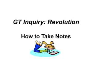 GT Inquiry: Revolution