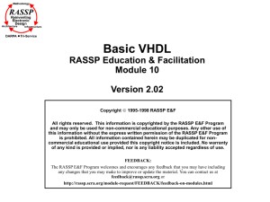 Basic VHDL RASSP Education & Facilitation