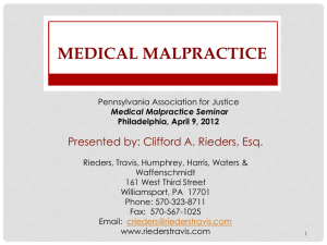 medical malpractice - Rieders, Travis, Humphrey, Waters & Dohrmann