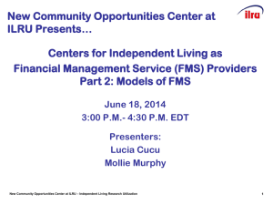 NCO presents... - Independent Living Research Utilization