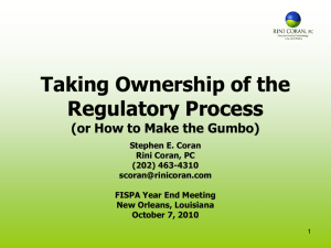 Taking Ownership of the Regulatory Process