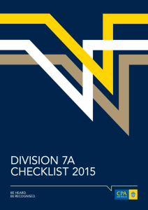 2015 Division 7A Checklist
