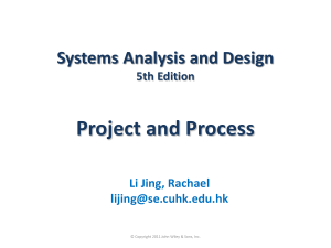 Systems Analysis and Design 5th Edition Project and Process