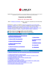 Corporate Law Bulletin 108 - August 2006