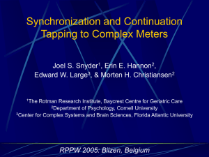 Synchronization and Continuation Tapping to Complex