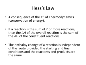 Hess Law - chemistryatdulwich