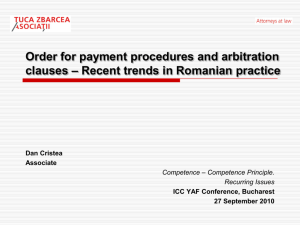 Order for payment procedures and arbitration clauses