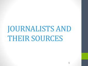 JOURNALISTS' SOURCES