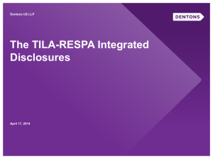 The TILA-RESPA Integrated Disclosures