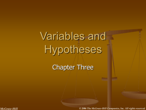 Variables and Hypotheses Powerpoint