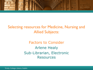Selecting resources for Medicine, Nursing and Allied Subjects
