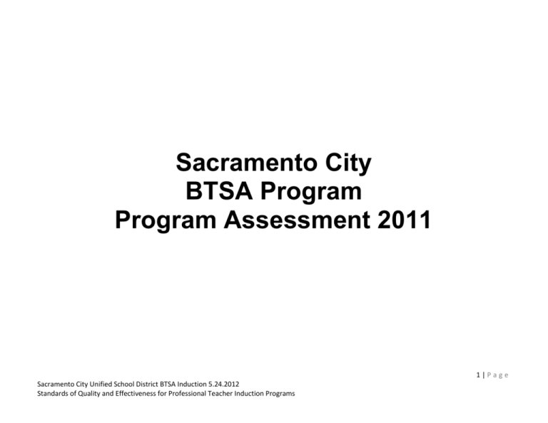 Program Assessment 2012 A Sacramento City Unified School