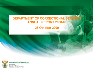 Department of Correctional Services Annual Report 2008