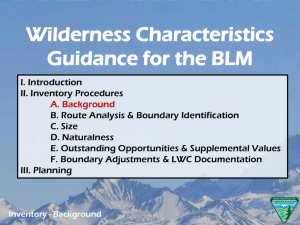 II-A: Inventory Procedures - Background