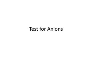 Test for Anions