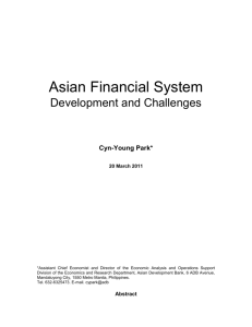 Asian Financial System: Development and Challenges
