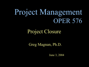 Project Closure