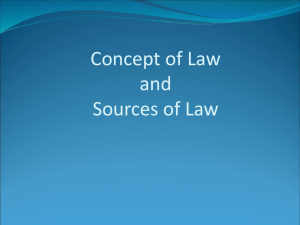 Law : Concept and Sources